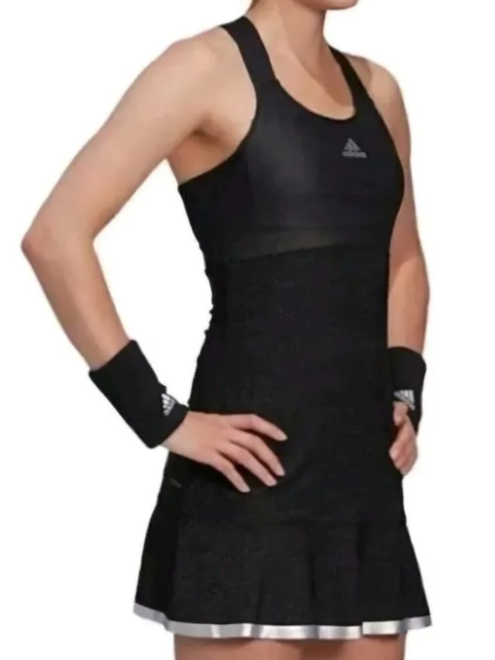 NWOT Adidas Aeroready Glam On Silver Metallic Tennis Dress XS